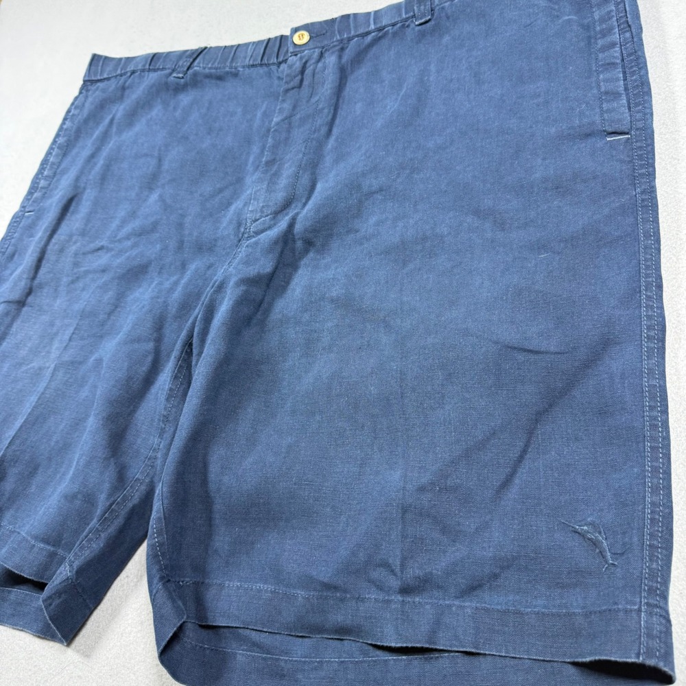 Tommy Bahama Relax Mens Navy Blue 100% Linen Shorts Big & Tall 2XB
